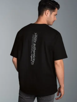 Oversized T-Shirt mit Rückenprint Schwarz