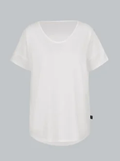 Oversized T-Shirt mit V-Ausschnitt Weiss