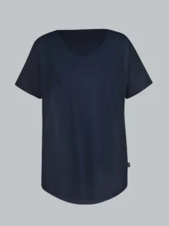 Oversized T-Shirt mit V-Ausschnitt Navy