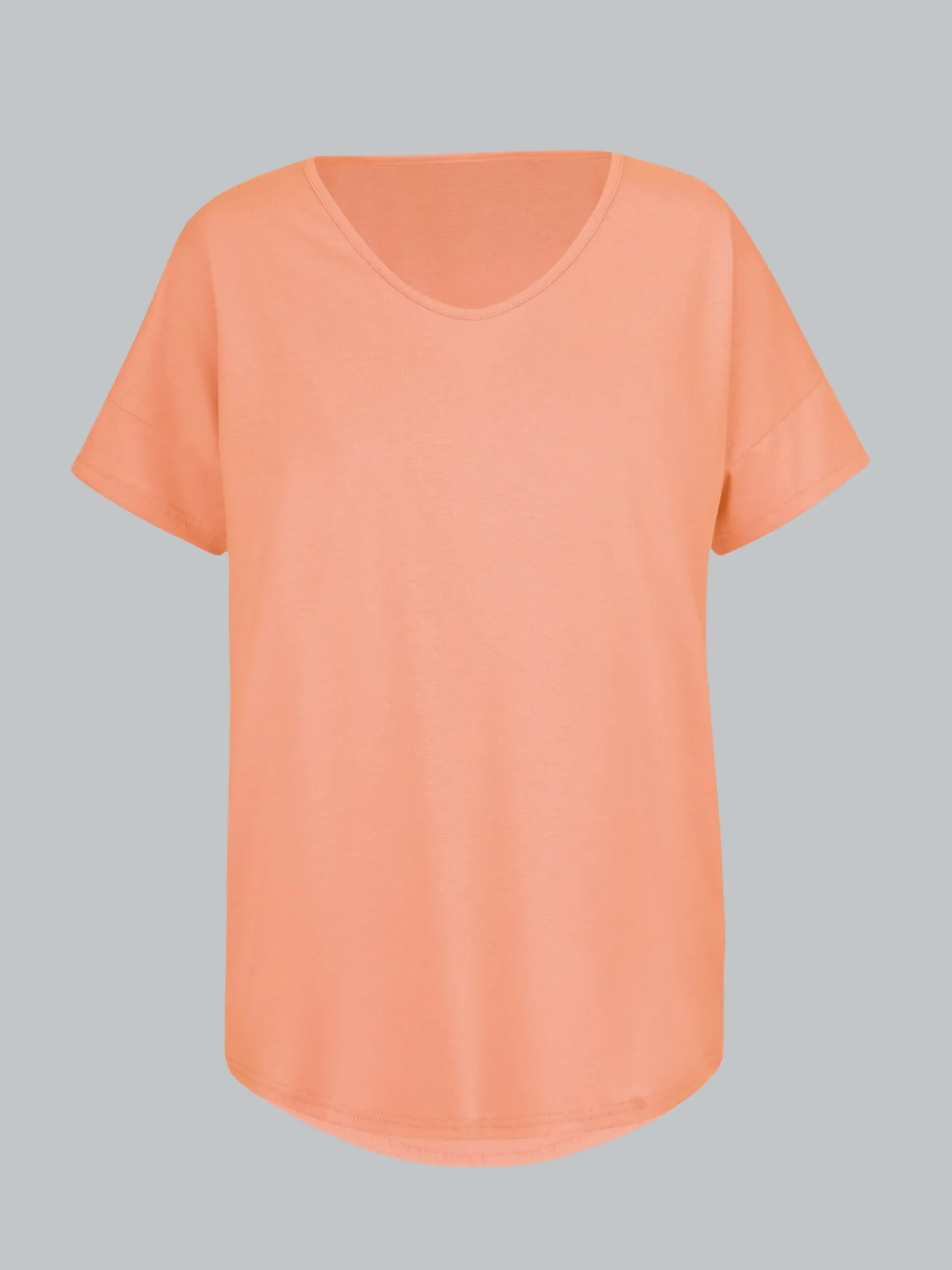 Oversized T-Shirt mit V-Ausschnitt Apricot