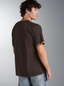 Oversize T-Shirt mit trigema Frontprint Mocca