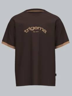 Oversize T-Shirt mit trigema Frontprint Mocca