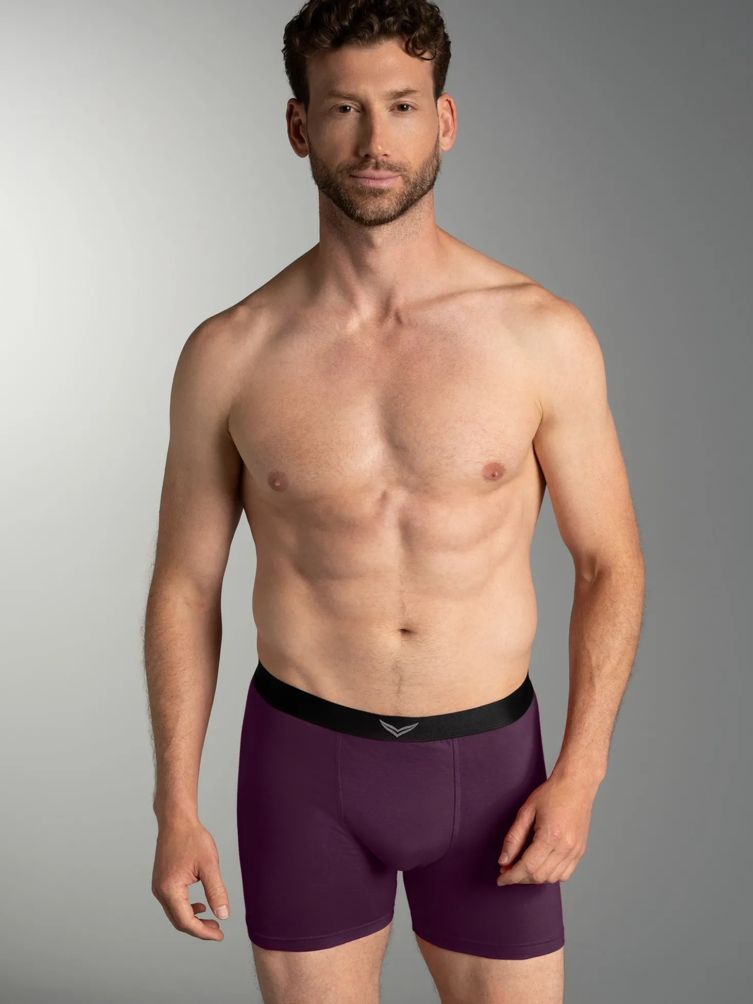 Pants mit praktischem Gummibund Aubergine
