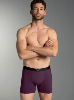 Pants mit praktischem Gummibund Aubergine