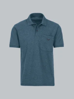 Polohemd mit Brusttasche Jeans-melange