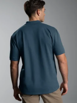 Polohemd mit Brusttasche Jeans-melange