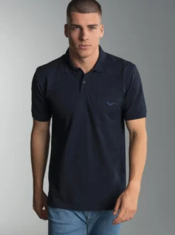 Polohemd mit Brusttasche Navy
