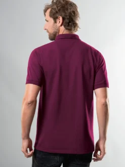 Polohemd mit Brusttasche Sangria