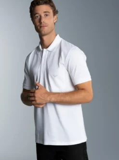 Polohemd mit Brusttasche Weiss