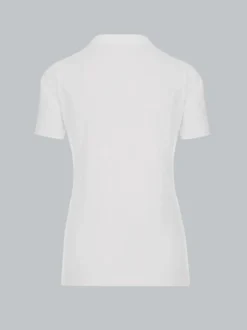 Poloshirt aus Baumwolle mit Kristallsteinen Weiss