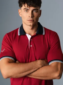 Poloshirt aus Coolmax Material Kirsch