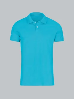 Poloshirt aus elast. Piqué Azur