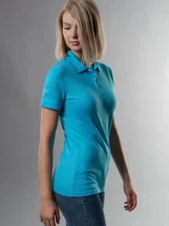 Poloshirt aus elast. Piqué Azur