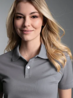 Poloshirt aus elast. Piqué Cool-grey