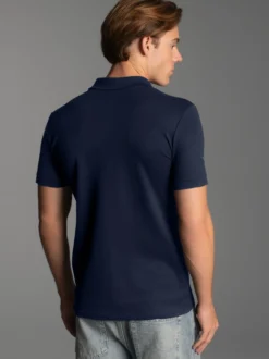 Poloshirt aus elast. Piqué Navy