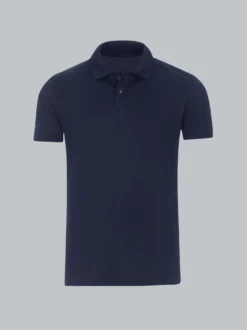 Poloshirt aus elast. Piqué Navy