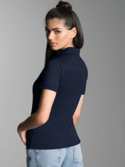 Poloshirt aus elast. Piqué Navy