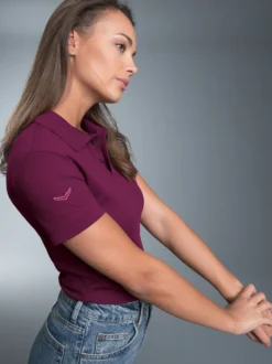 Poloshirt aus elast. Piqué Sangria