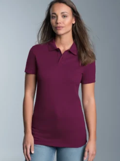 Poloshirt aus elast. Piqué Sangria