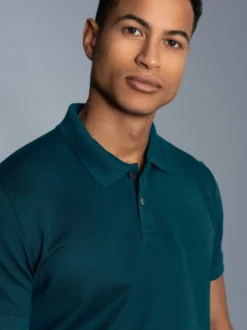 Poloshirt aus elast. Piqué Saphir