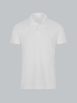 Poloshirt aus elast. Piqué Weiss