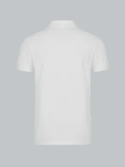 Poloshirt aus elast. Piqué Weiss