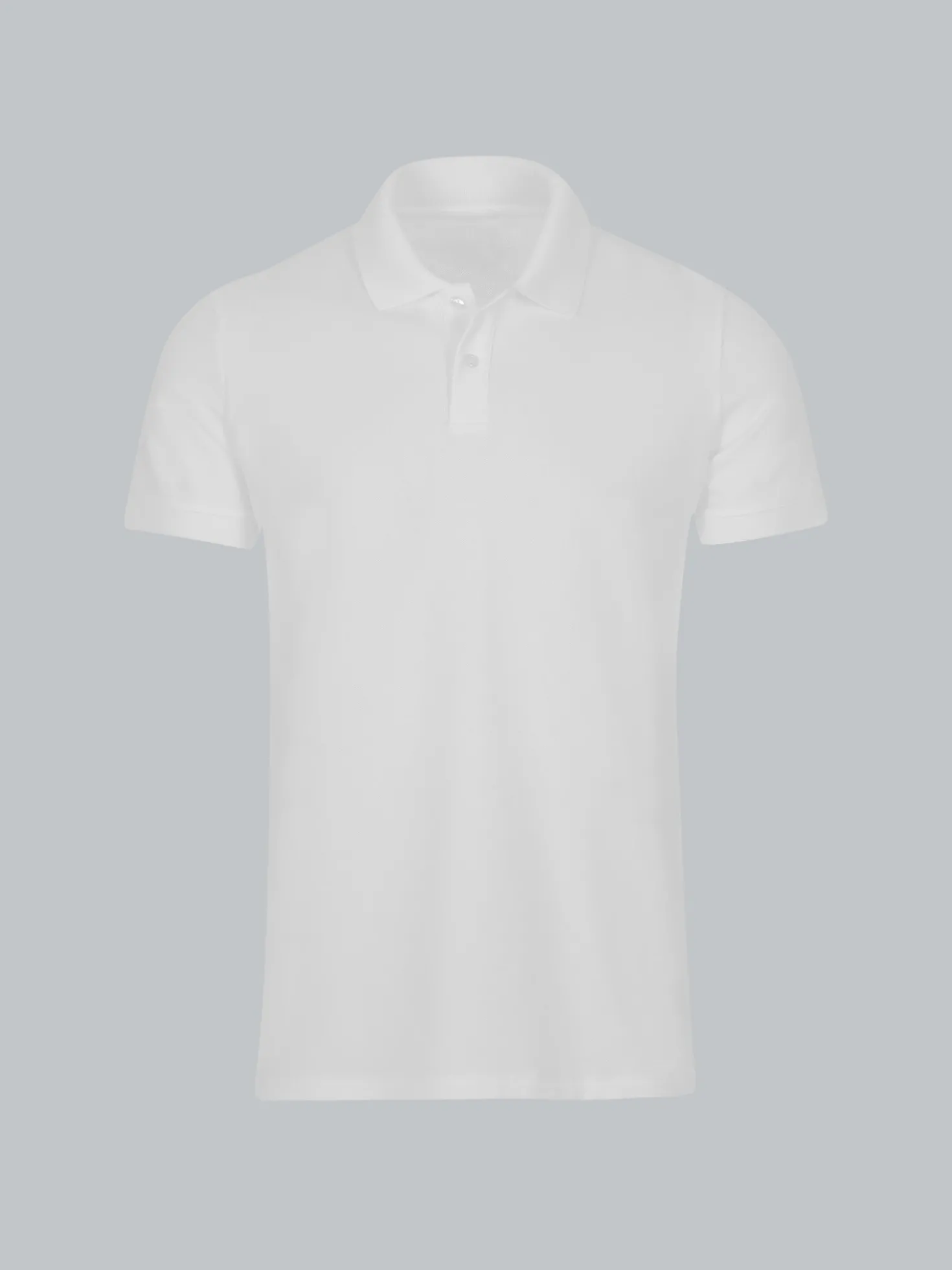 Poloshirt aus elast. Piqué Weiss