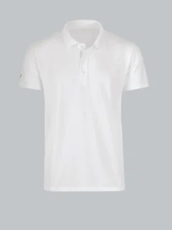 Poloshirt aus Polyester mit Knopfleiste Weiss