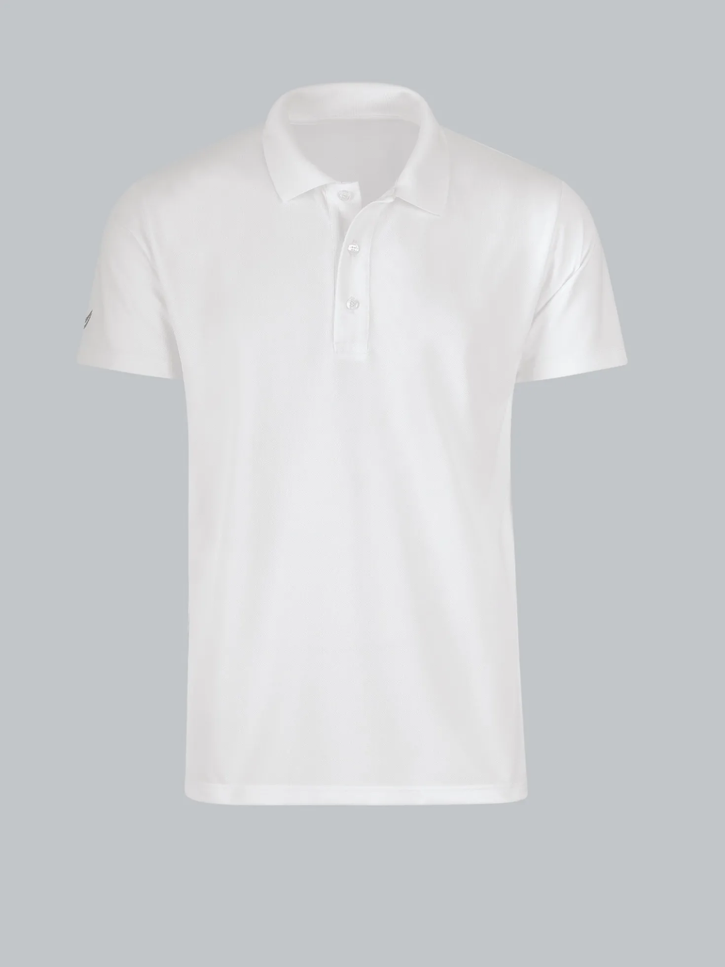 Poloshirt aus Polyester mit Knopfleiste Weiss