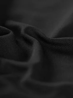 Poloshirt aus Polyester mit Knopfleiste Schwarz