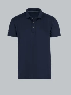 Poloshirt aus Polyester mit Knopfleiste Navy