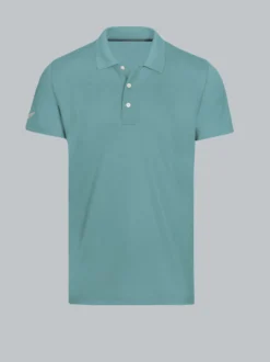 Poloshirt aus Polyester mit Knopfleiste Seegras