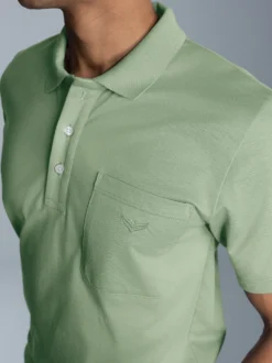 Poloshirt aus Single-Jersey Green tea