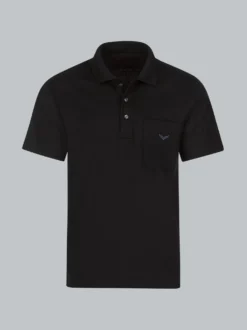 Poloshirt aus Single-Jersey Schwarz