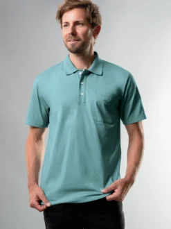 Poloshirt aus Single-Jersey Seegras