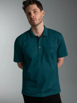 Poloshirt aus Single-Jersey Saphir