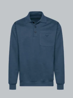 Poloshirt aus Sweat-Qualität Nightblue-melange
