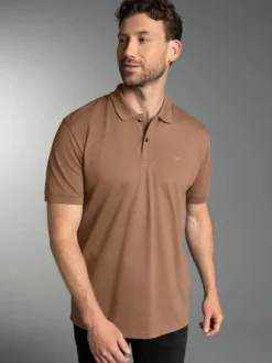 Polo-Shirt 100% Biobaumwolle Haselnuss
