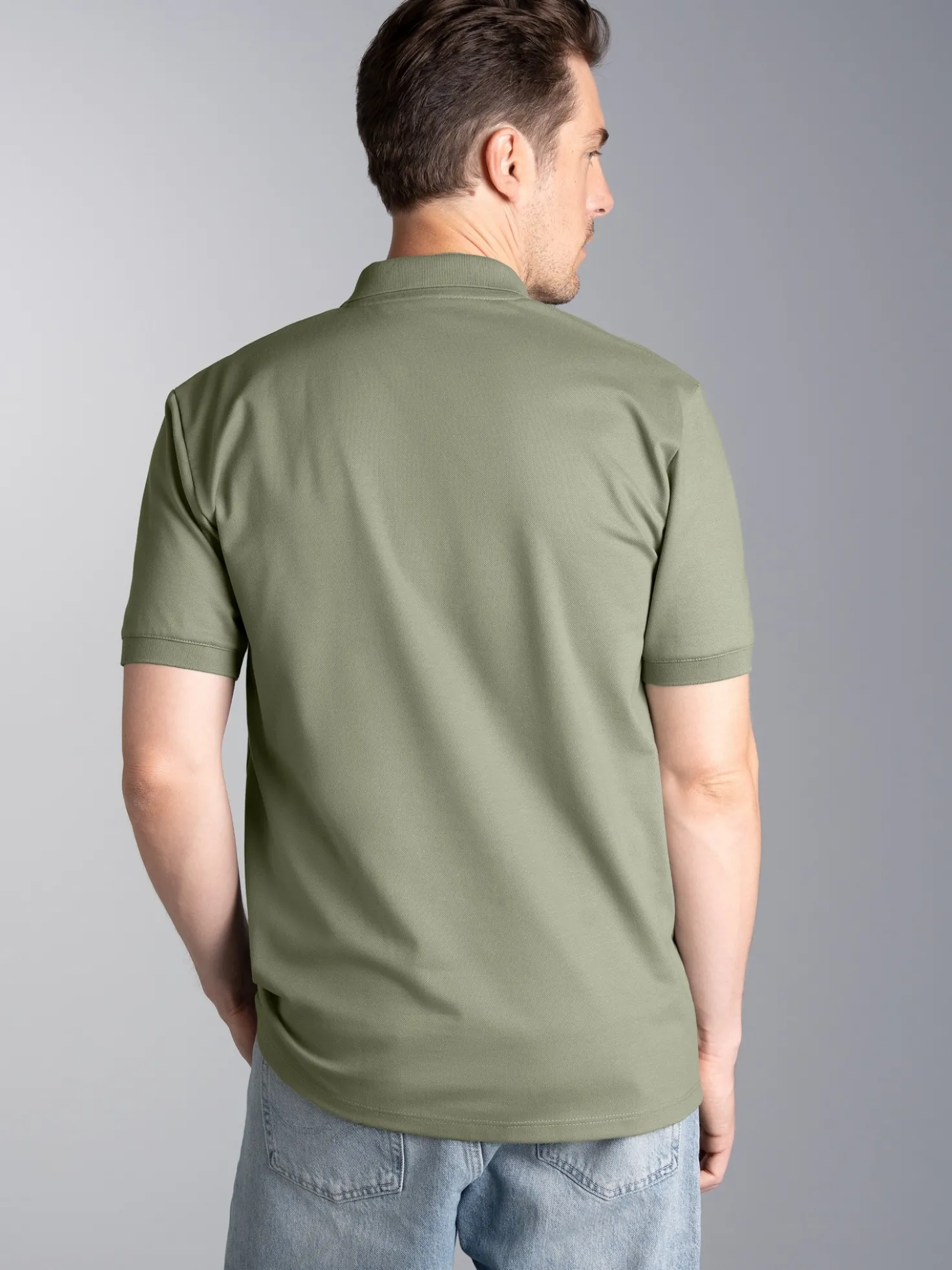 Polo-Shirt 100% Biobaumwolle Salbei