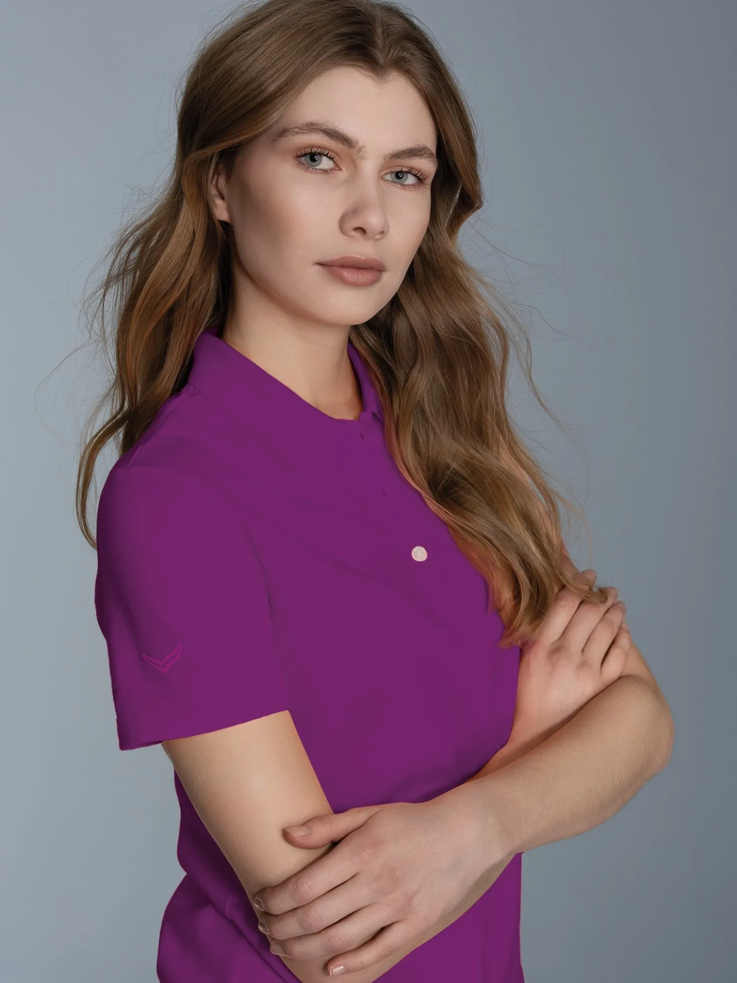 Poloshirt Brombeer