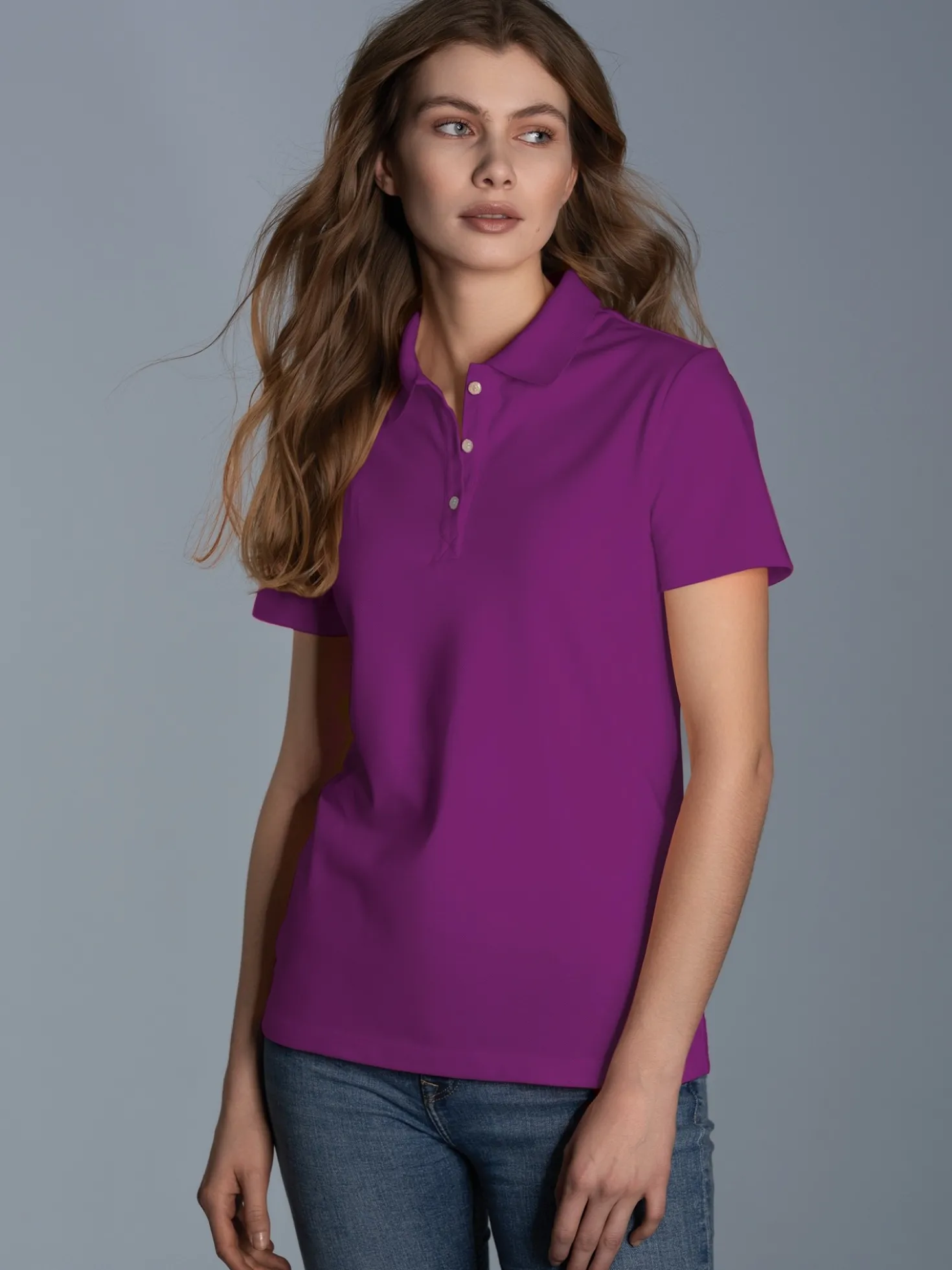 Poloshirt Brombeer