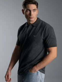 Poloshirt DELUXE Piqué Anthrazit-melange