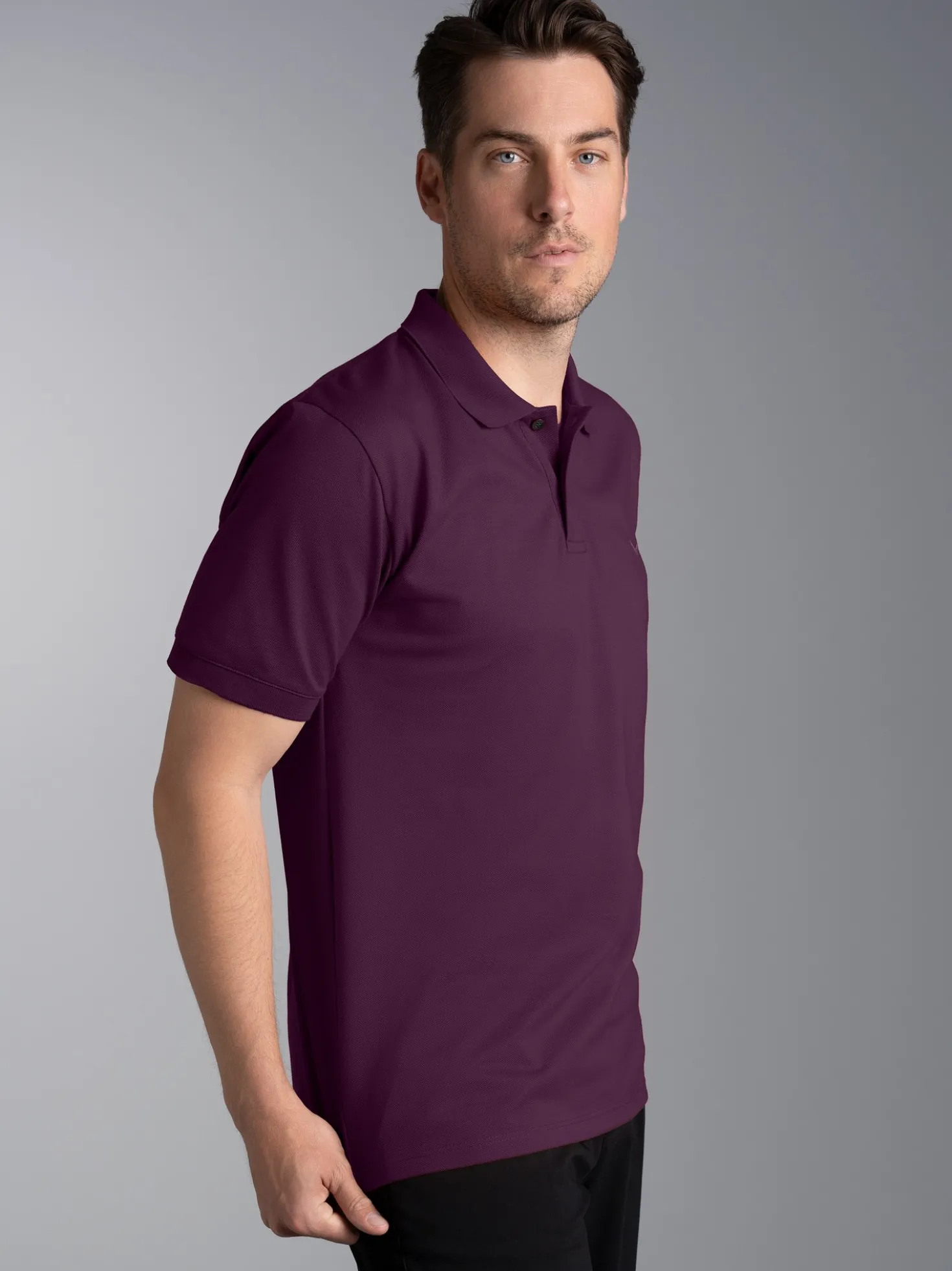 Poloshirt DELUXE Piqué Aubergine