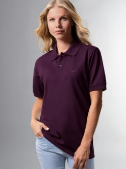 Poloshirt DELUXE Piqué Aubergine
