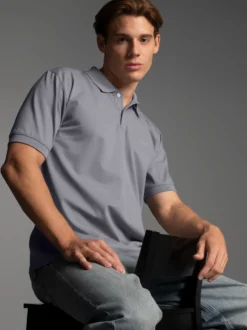 Poloshirt DELUXE Piqué Cool-grey
