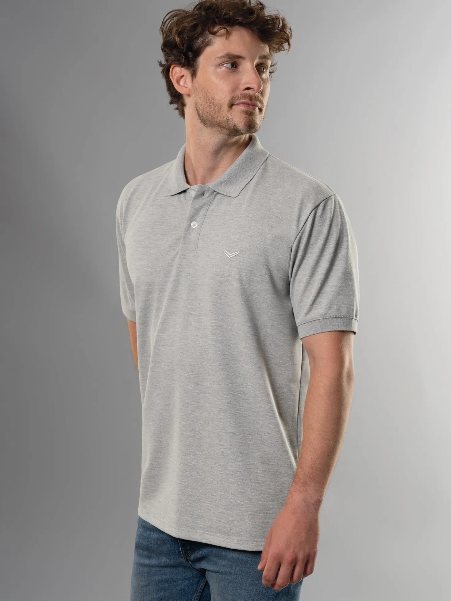 Poloshirt DELUXE Piqué Grau-melange