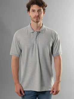Poloshirt DELUXE Piqué Grau-melange