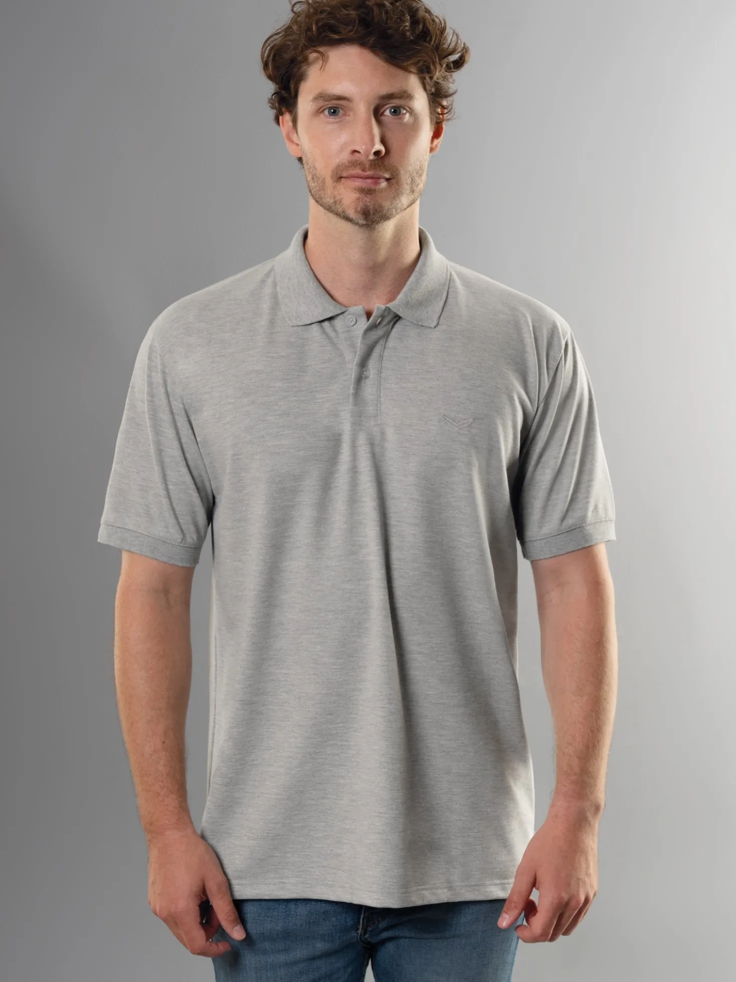 Poloshirt DELUXE Piqué Grau-melange