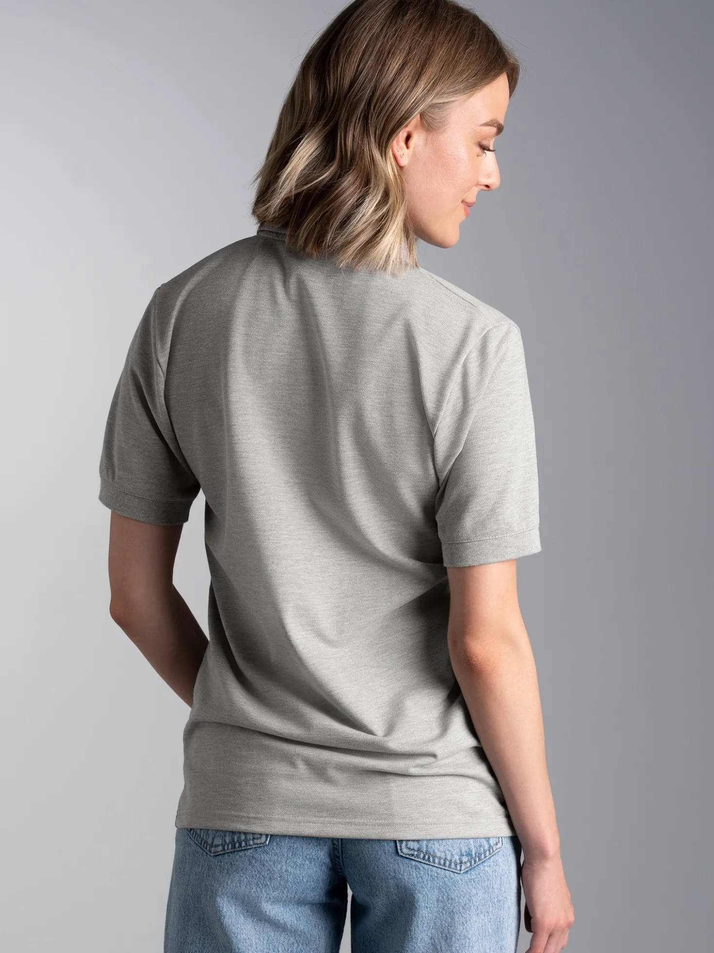 Poloshirt DELUXE Piqué Grau-melange