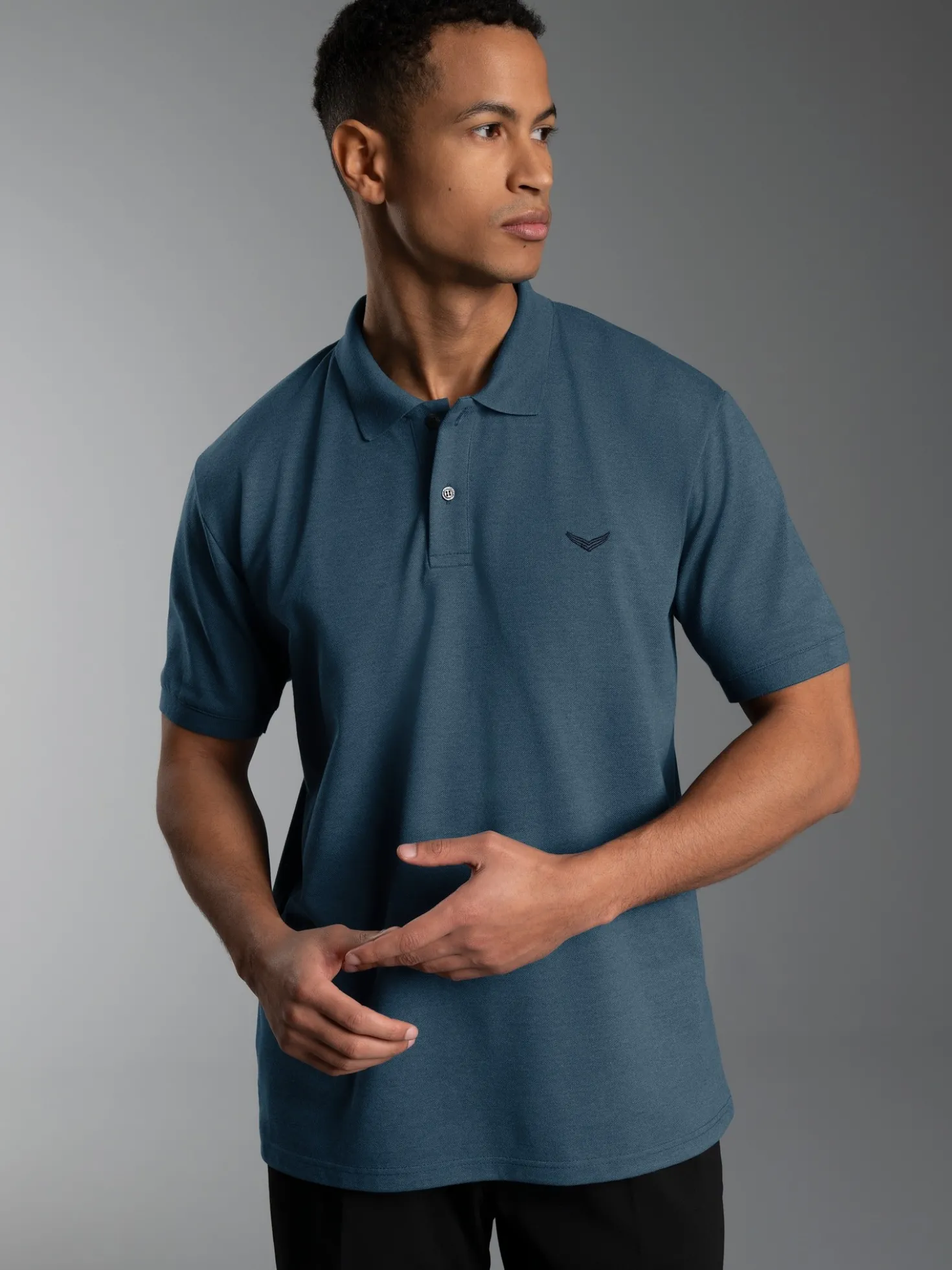 Poloshirt DELUXE Piqué Jeans-melange